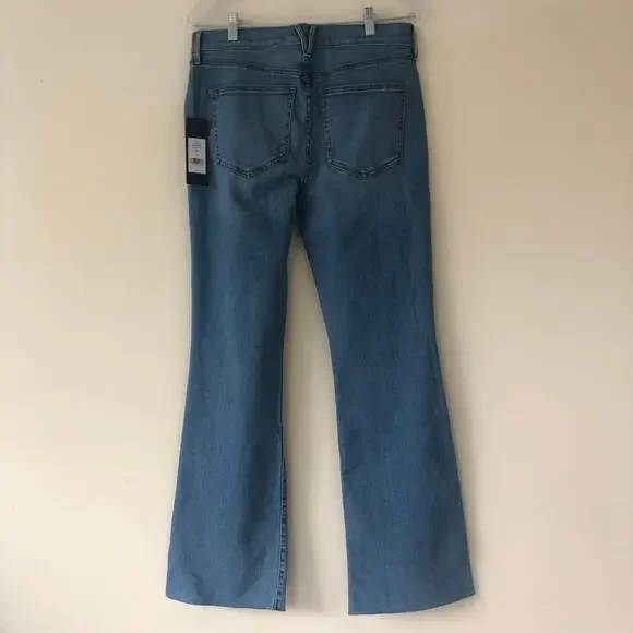 Veronica Beard Cameron Stretch-Cotton Boot-Cut Raw Hem High RiseJeans Nova31